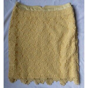 Anthropologie Elevenses Yellow Floral Pencil Skirt Cottagecore Womens Size 10